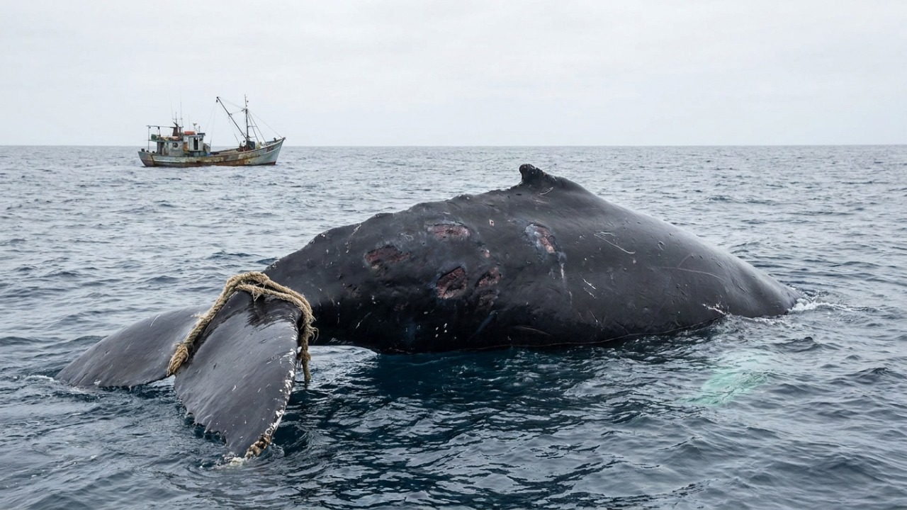 A situação alarmante foi relatada por uma embarcação de turismo perto de Cape Wellington.