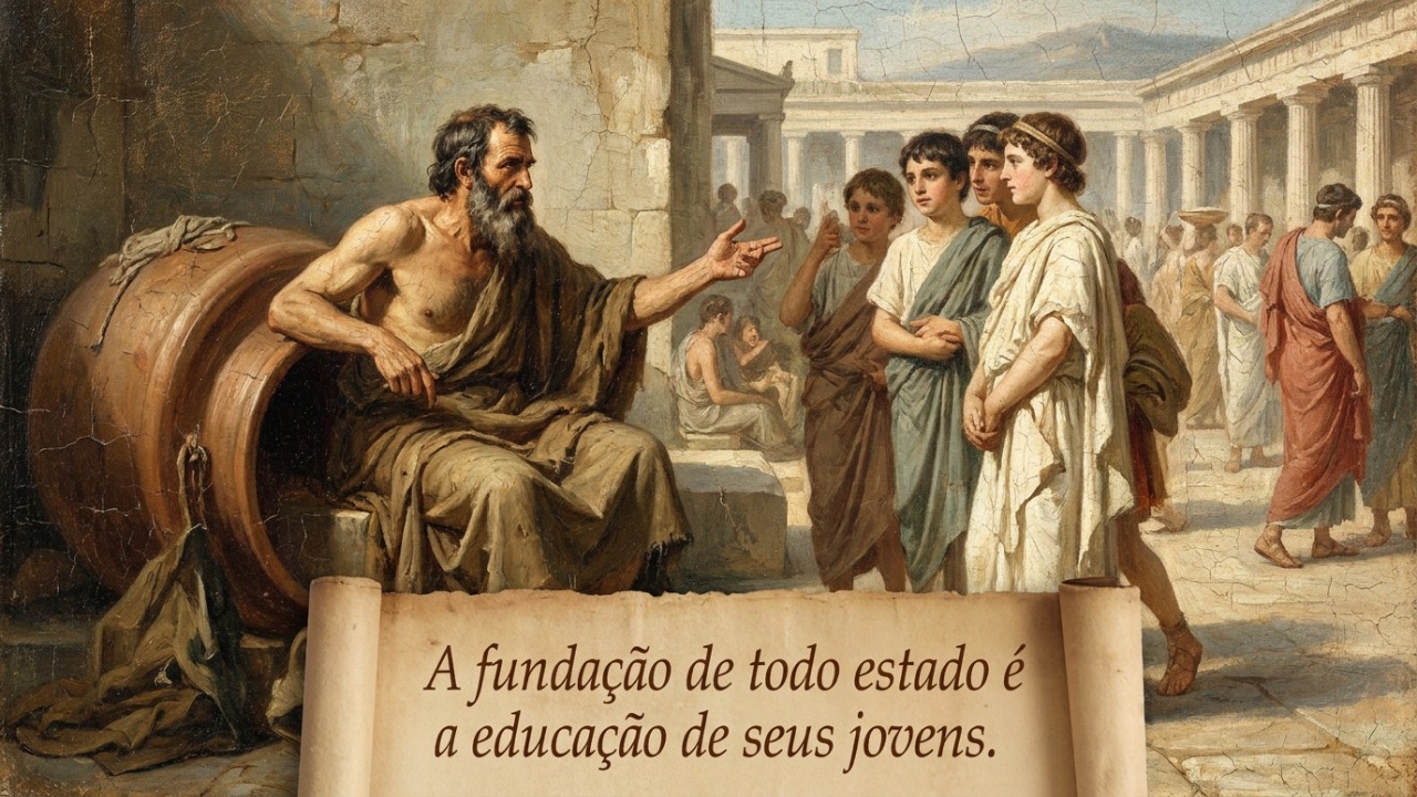 Diógenes de Sínope, o filósofo mais rebelde da Grécia antiga: “A base de todo estado é a educação de sua juventude” A educação da juventude é o verdadeiro alicerce de qualquer sociedade.