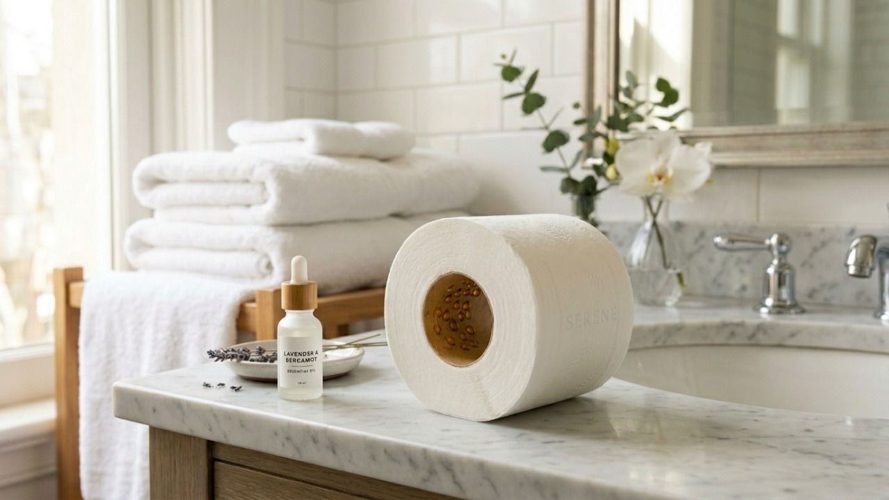 Nas casas mais cheirosas da França o banheiro não tem mau odor porque usam gotas de óleo essencial no rolo de papel para perfumar o ambiente Utilize o papelão do rolo como um difusor natural para garantir um aroma constante e sofisticado no ambiente.