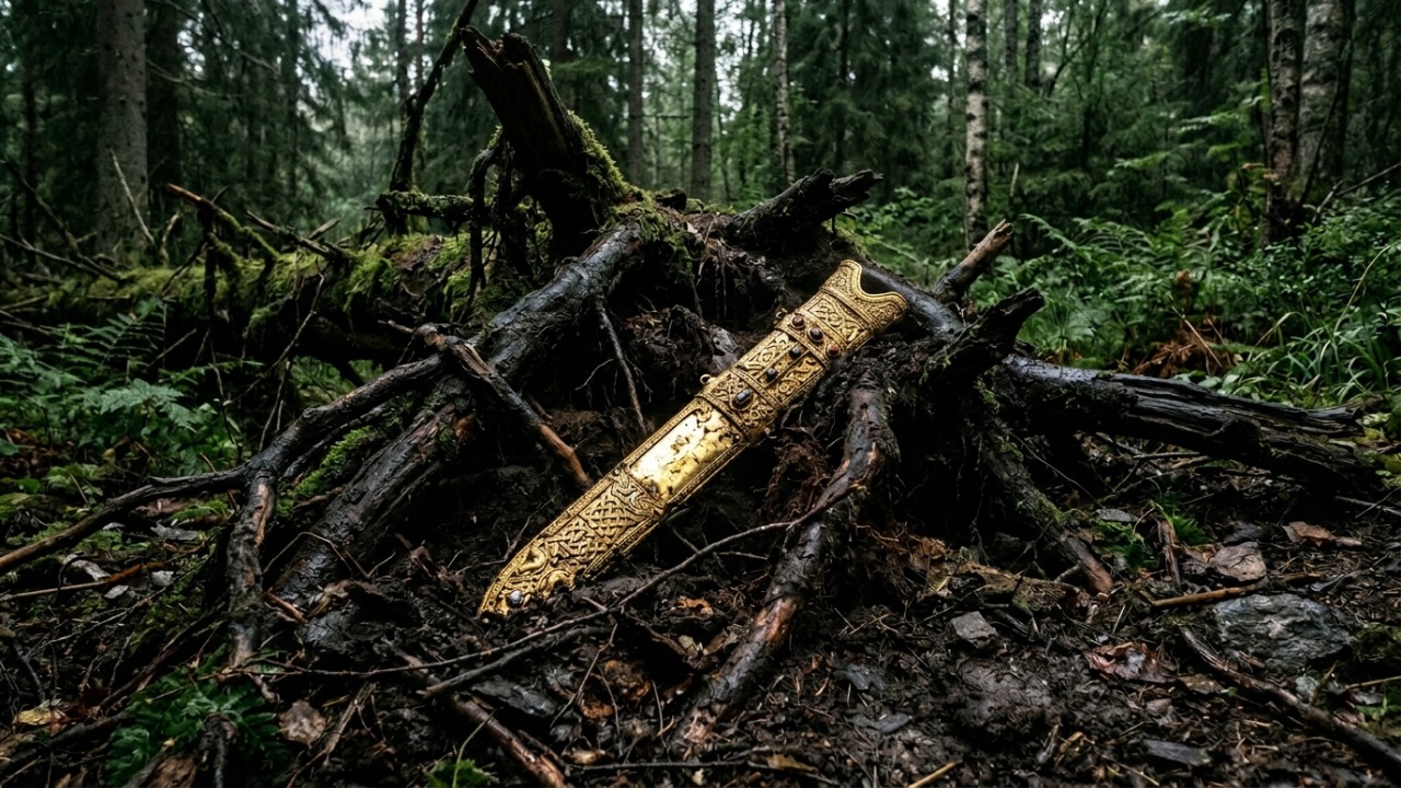 Morador local descobre relíquia de ouro rara durante caminhada em floresta na Noruega.