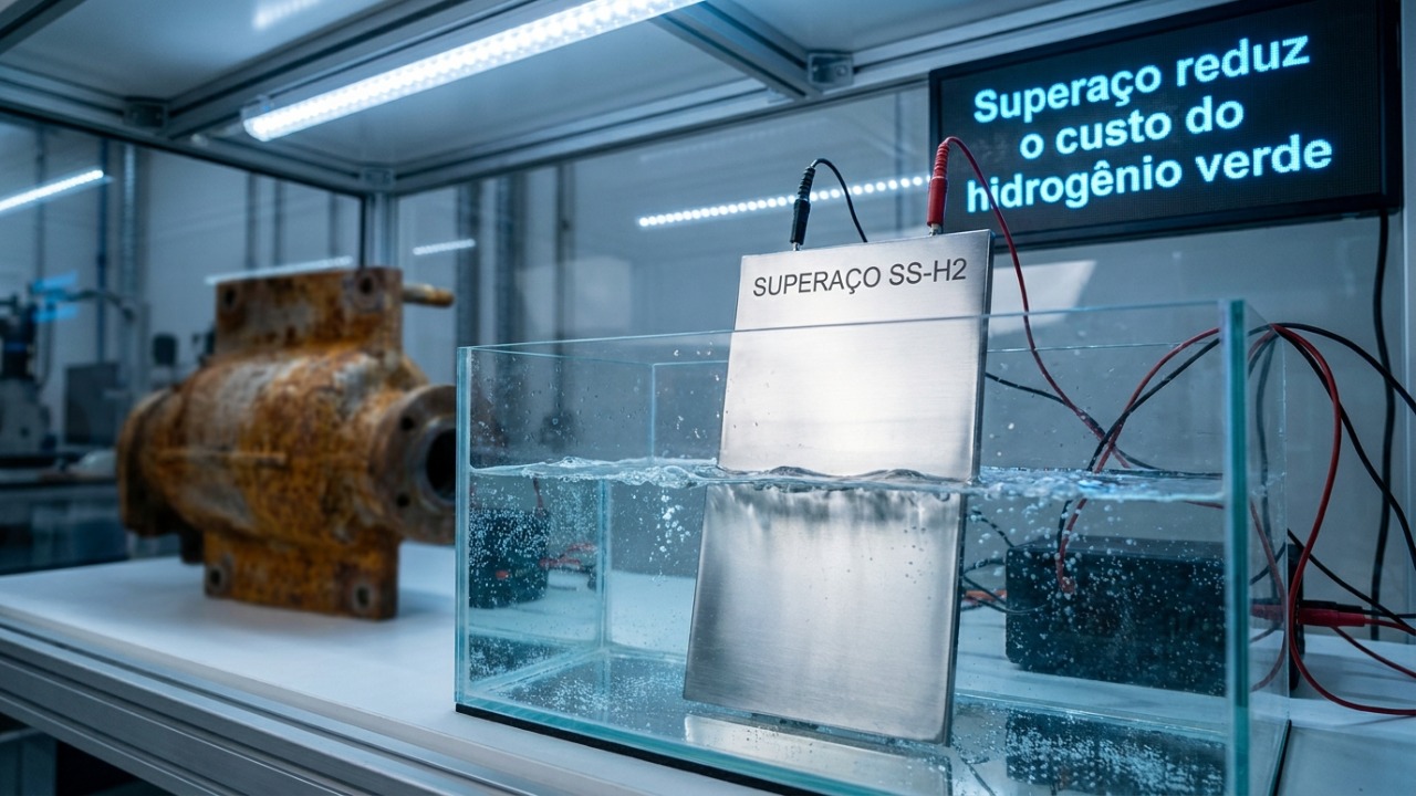 Criaram um super aço muito brilhante que pode substituir o titânio e deixa os cientistas chocados O novo superaço SS-H2 utiliza dupla passivação para resistir a ambientes extremos na produção de hidrogênio sustentável.