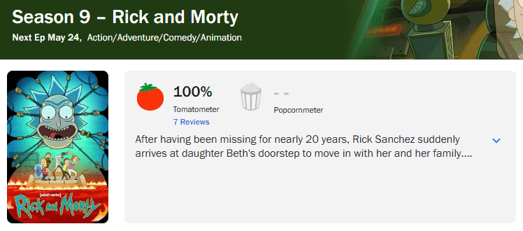 Aprovação da 9ª temporada de Rick & Morty