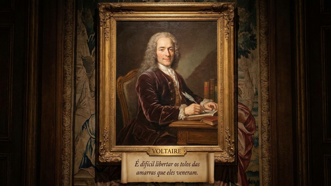 Voltaire, o provocativo escritor e pensador iluminista francês: “É difícil libertar os tolos das amarras que eles veneram” Muitas vezes a mente se torna prisioneira das ideias que idolatra.