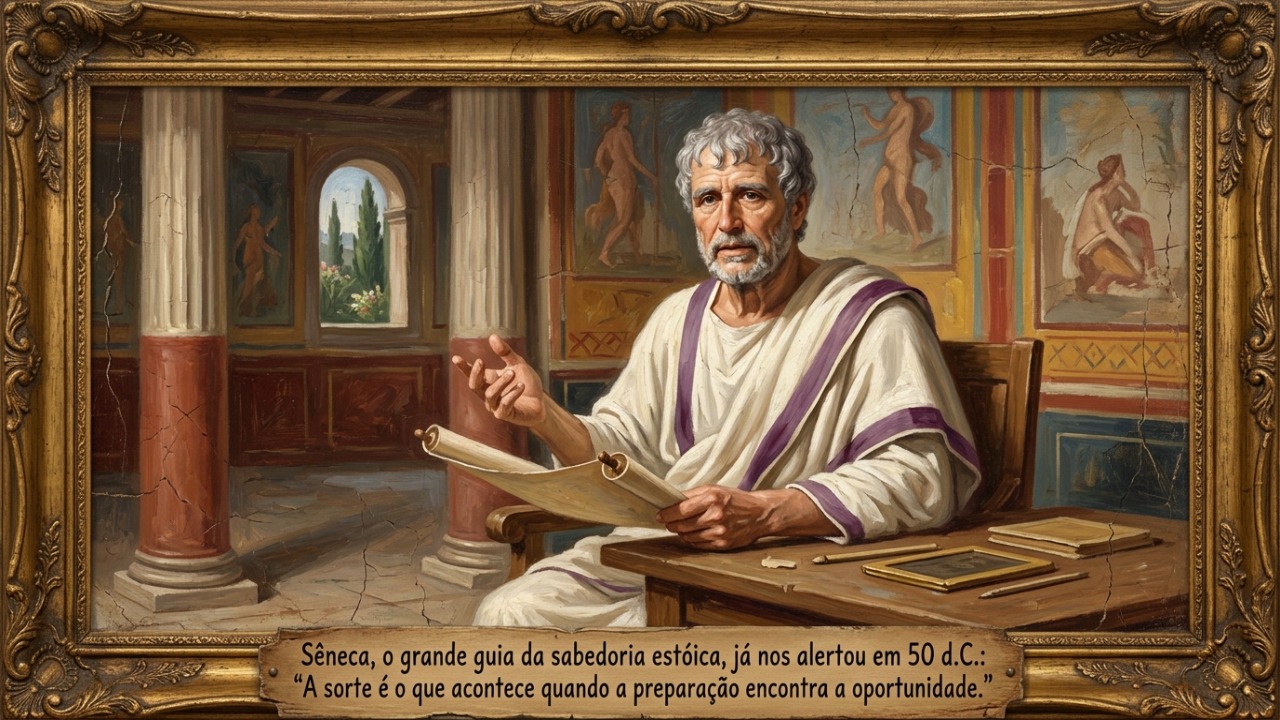 Sêneca, o grande guia da sabedoria estoica, já nos avisava desde 50 d.C.: “A sorte é o que acontece quando a preparação encontra a oportunidade” O encontro entre a preparação constante e a oportunidade define o que chamamos de sorte.