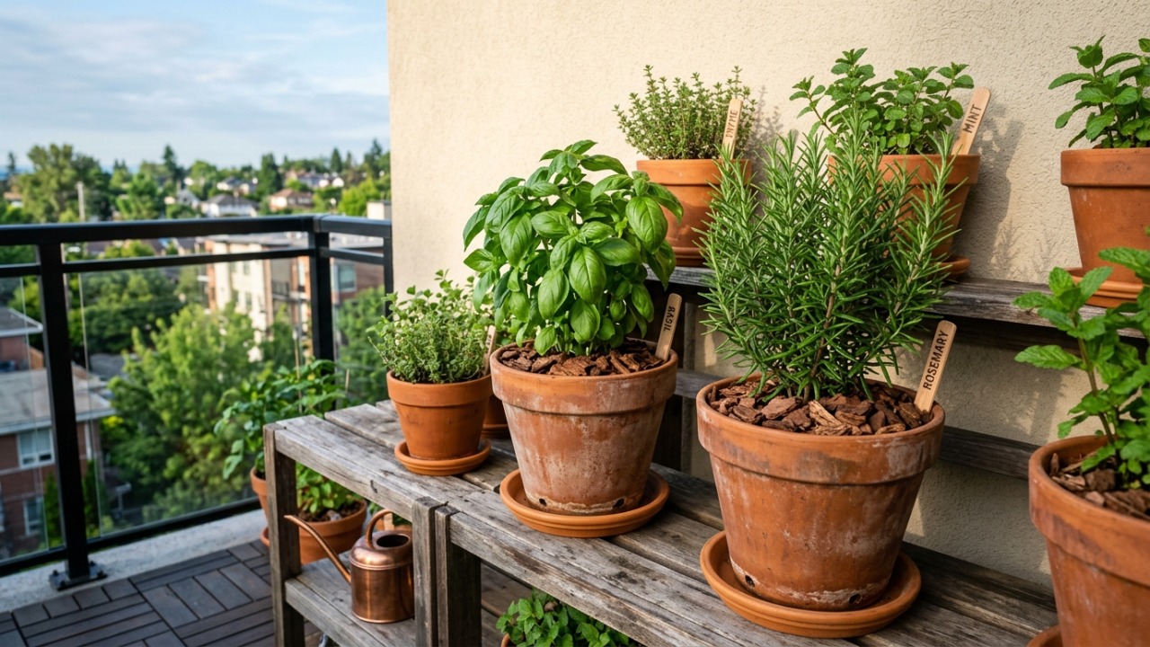 Na Tailândia, para a horta em vasos durar anos: o macete não é regar toda hora, mas nunca molhar a terra sob o sol do meio-dia A utilização de cobertura no solo ajuda a conservar a umidade necessária para o cultivo em vasos.