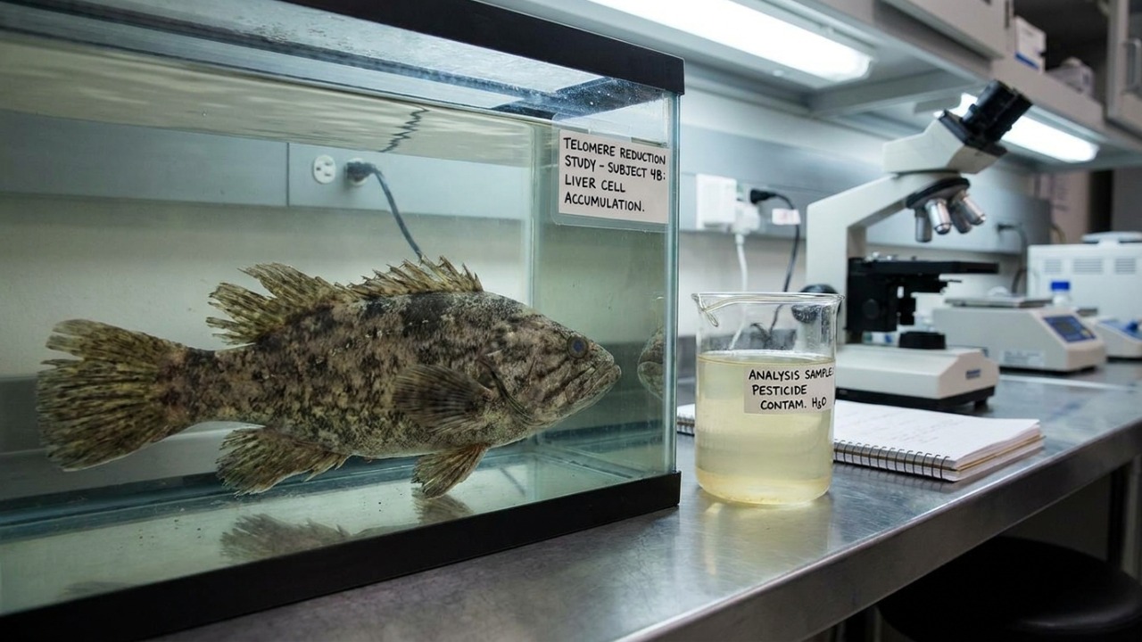 Biólogos avisam que um veneno comum de fazenda pode estar adiantando o envelhecimento dos peixes, e esse impacto invisível deve estar mudando a cadeia alimentar antes que a gente perceba A exposição crônica a pesticidas acelera o envelhecimento celular e reduz a expectativa de vida de peixes.