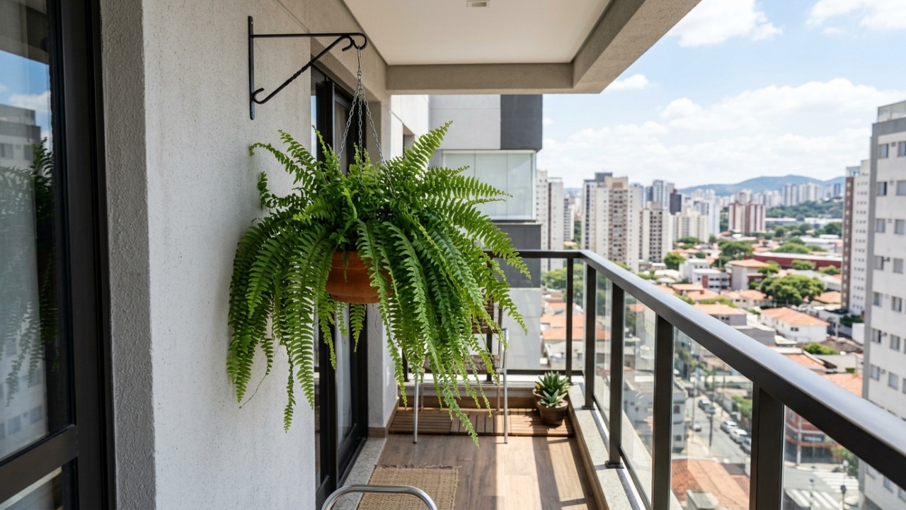 A circulação de ar adequada ao redor das folhagens garante um microclima saudável na sacada.