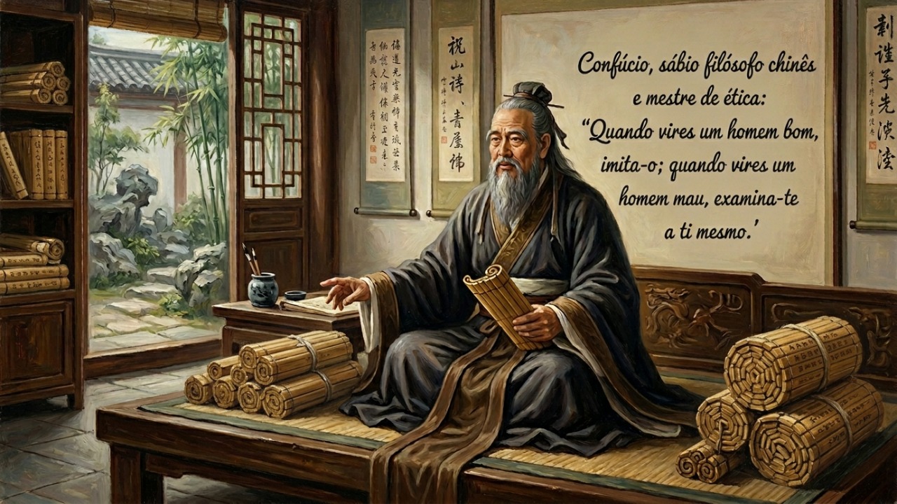 Confúcio propõe que a conduta dos outros deve servir como um espelho para a nossa constante autoanálise.