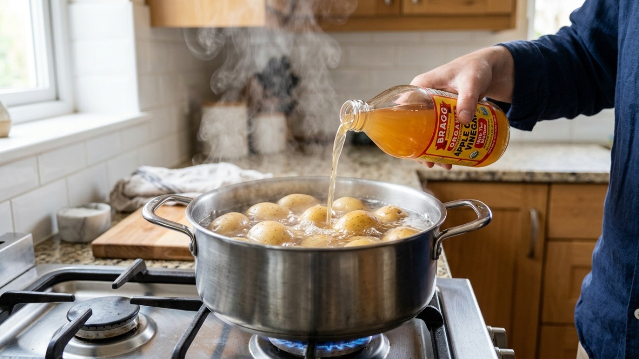 Por que no Japão eles sempre colocam uma colher de vinagre na água da batata antes de começar a fervura Adicionar um toque de acidez à água garante que as batatas mantenham a consistência ideal.
