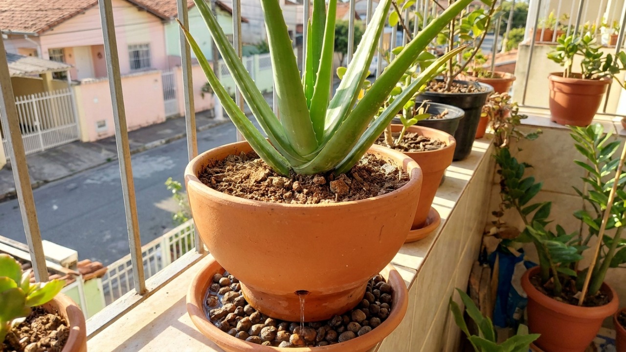 Na Tailândia, para a babosa durar anos: o macete não é a rega constante, mas nunca deixar acumular água no fundo do vaso Evite o acúmulo de água no vaso para prevenir o apodrecimento da sua babosa.
