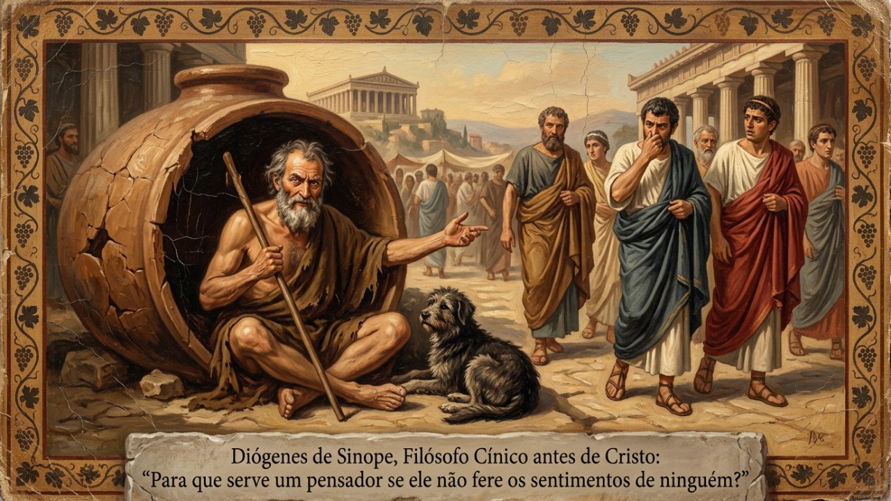 O filósofo cínico Diógenes de Sínope defendia que o papel do pensador é confrontar e provocar as pessoas.