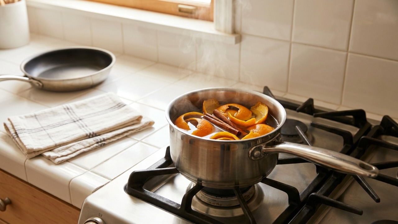 Os óleos essenciais liberados pelos ingredientes cítricos quebram as partículas de óleo suspensas no ar de forma totalmente natural.