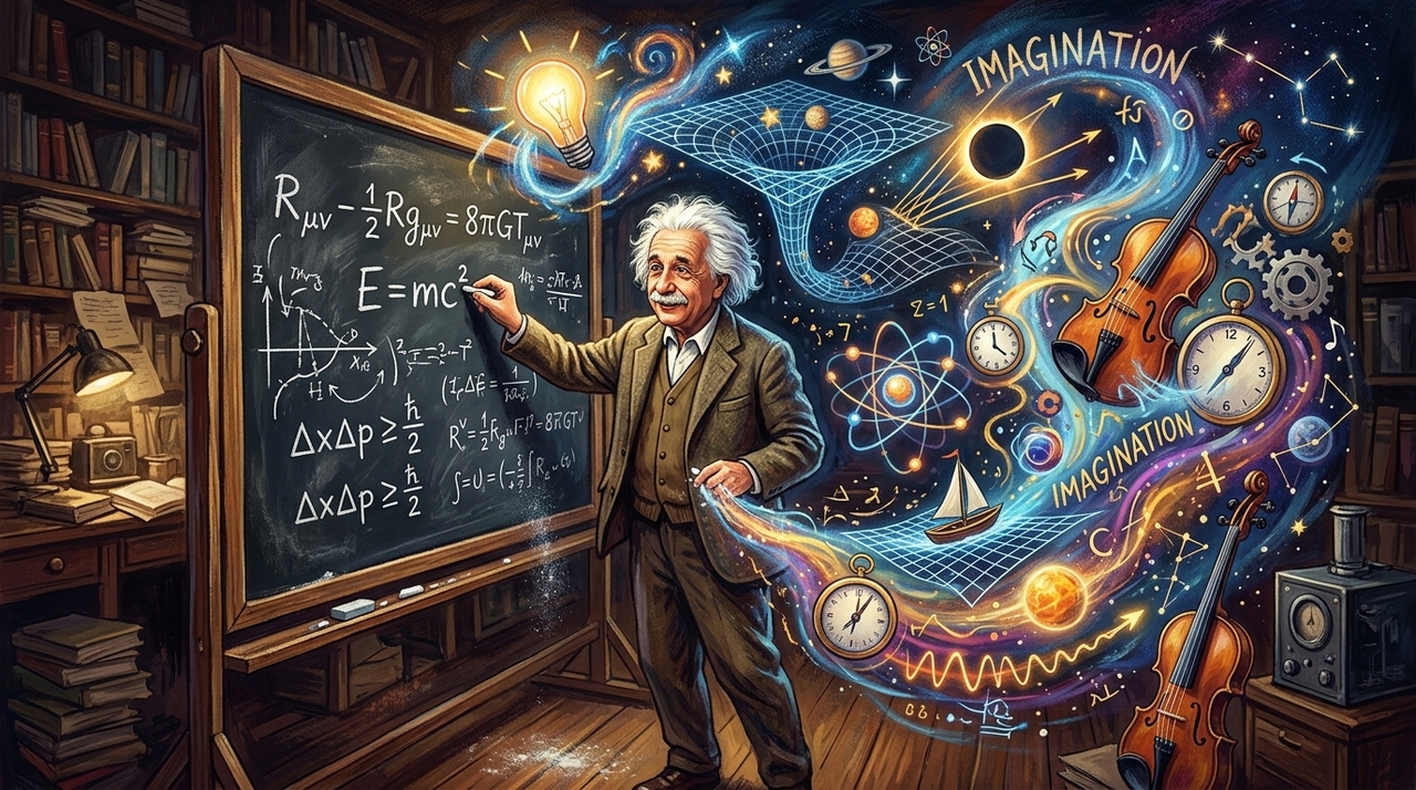 Albert Einstein não diminuía a importância do estudo ou da educação formal.