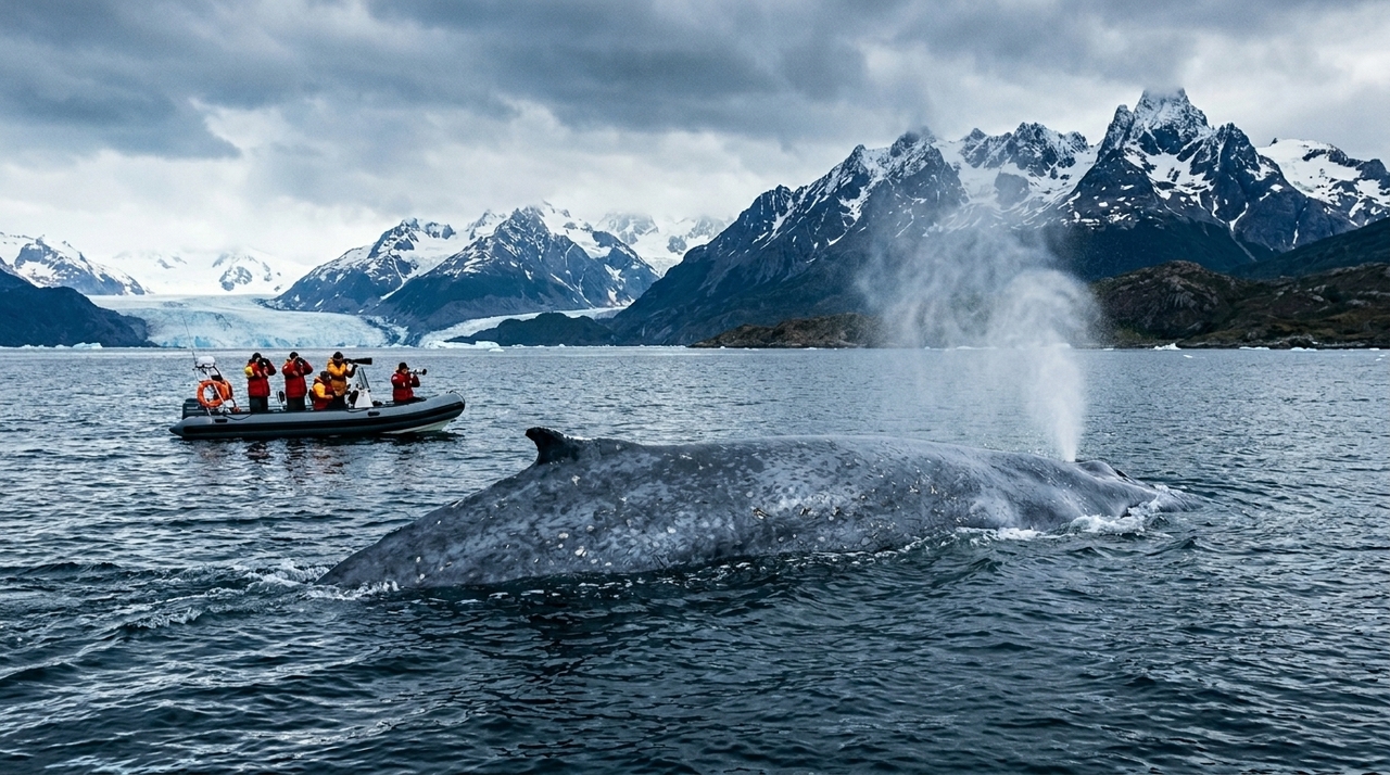 A baleia azul ocupa o posto de maior animal do planeta por alcançar dimensões gigantescas.