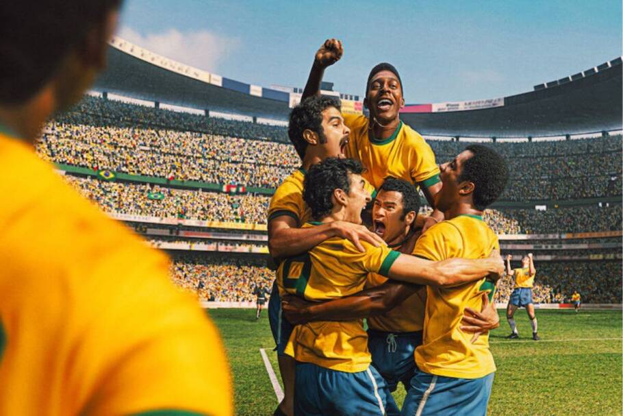 “Brasil 70: A Saga do Tri” retrata como os craques do futebol brasileiro se preparavam para enfrentar o torneio que culminou no tricampeonato mundial da Seleção Brasileira (Imagem: Reprodução digital | Netflix)