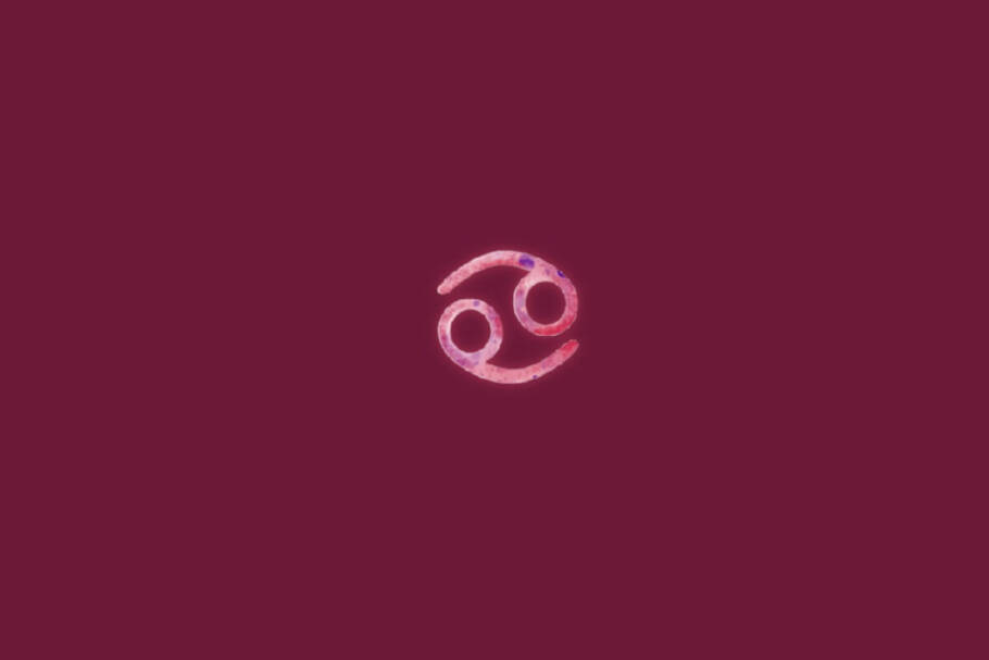 Vênus em Câncer: veja como a energia afetiva influenciará cada signo Ilustração do signo de câncer centralizado em um fundo rosa