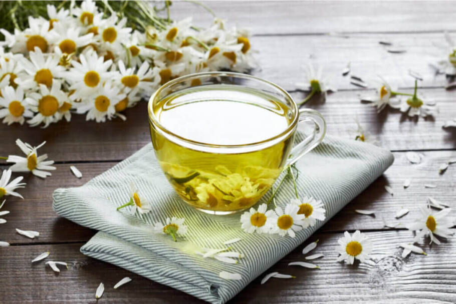 Com efeito calmante, a camomila também contribui para o conforto digestivo, especialmente quando o desconforto está ligado ao estresse (Imagem: teatian | Shutterstock)