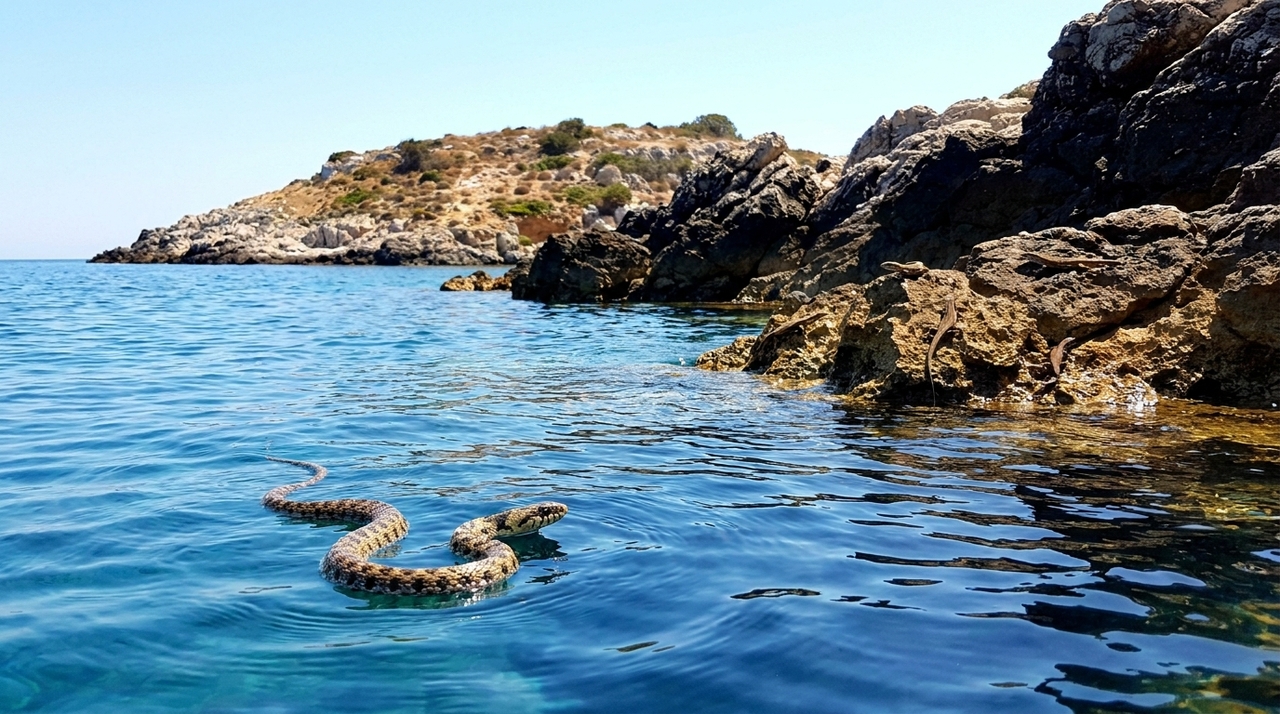 Descobriu-se que cobras invasoras chegam nadando aos ilhéus do Mediterrâneo em busca de lagartos Os pesquisadores acreditam que as cobras-ferradura chegaram às Ilhas Baleares escondidas em oliveiras ornamentais importadas da Península Ibérica no início dos anos 2000.