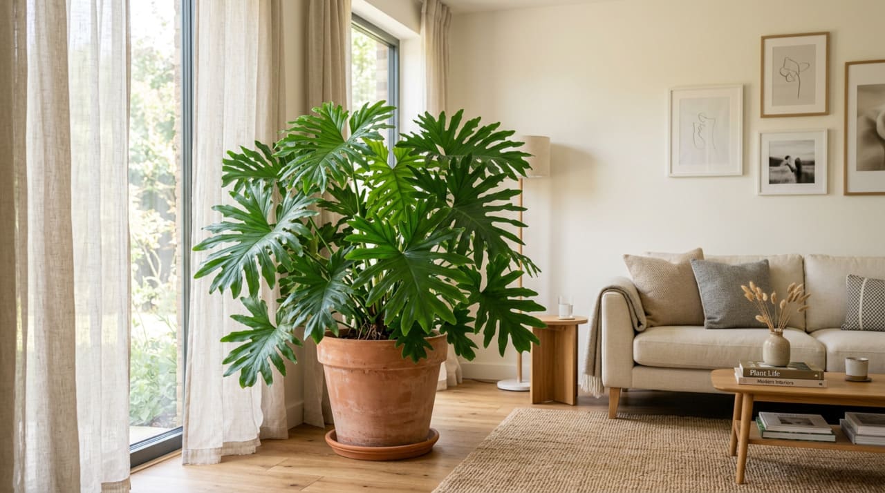 Nessa parte da casa, você deve plantar o filodendro de forma que ele fique repleto de folhas grandes e vigorosas O local ideal é o que recebe luz indireta intensa durante boa parte do dia, com boa umidade e temperatura estável