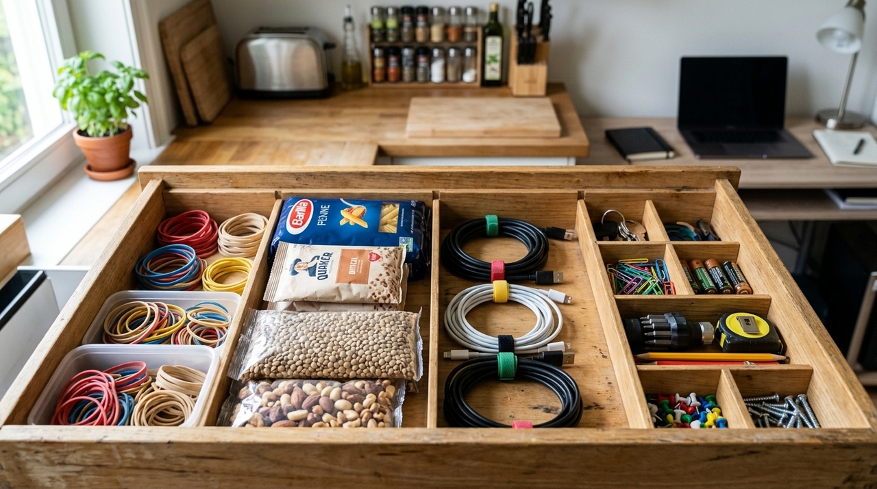 Na cozinha, o elástico de borracha é um recurso versátil para preservar alimentos, reduzir desperdícios e improvisar pequenos ajustes em segundos