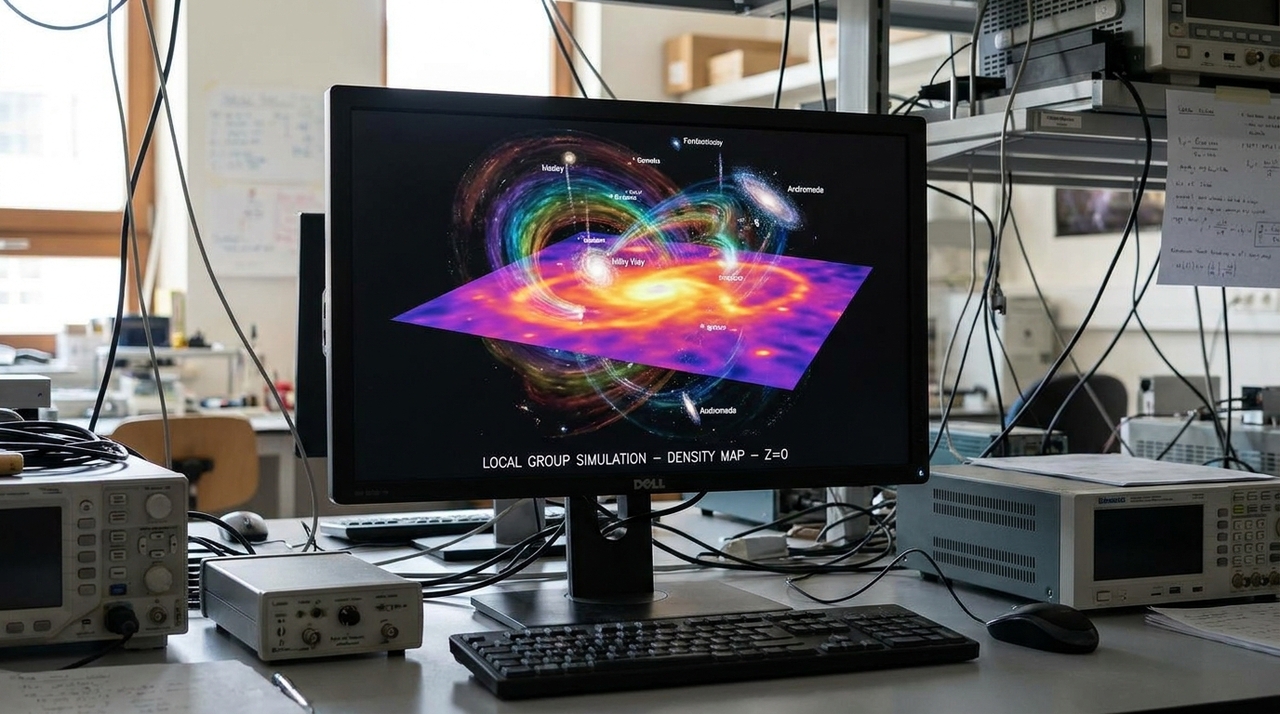 Simulações computacionais revelam que a massa ao redor do Grupo Local forma uma lâmina cósmica em vez de uma bolha esférica.