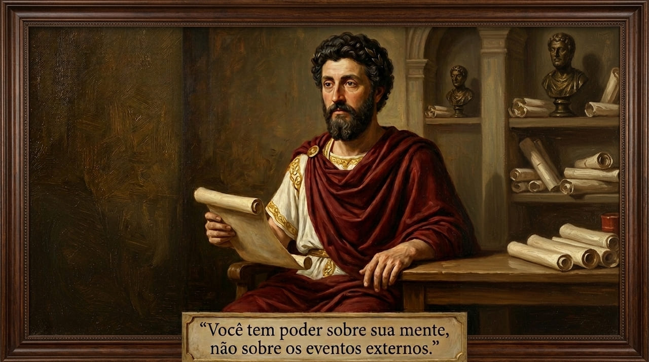 Marco Aurélio, imperador romano e filósofo: “Você tem poder sobre sua mente, não sobre os eventos externos.” O imperador Marco Aurélio nos ensina que a verdadeira força reside em controlar nossa própria mente e reações diante do mundo.