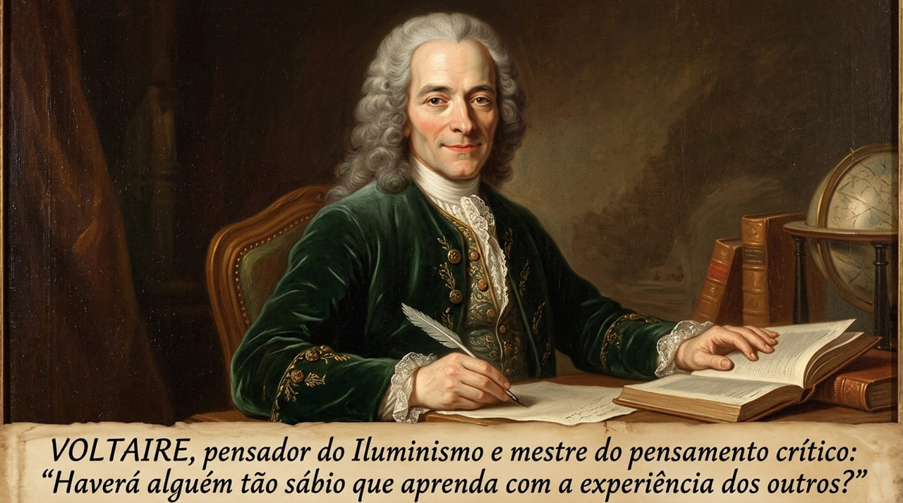 A reflexão iluminista sobre a dificuldade humana de absorver lições sem a necessidade do erro próprio.