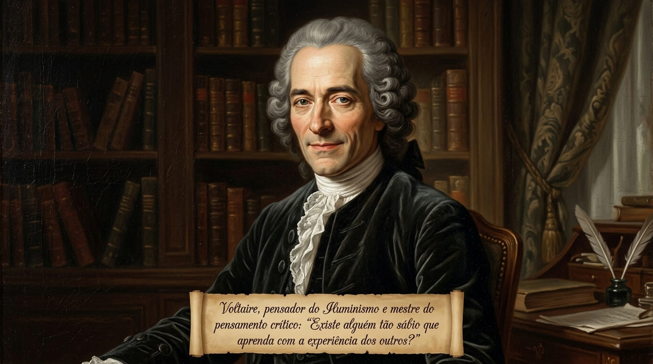 O questionamento de Voltaire sobre a raridade da sabedoria em aprender através da vivência alheia.