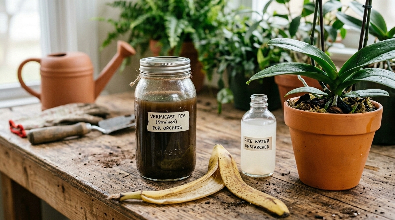 Orquídeas: quais são os fertilizantes naturais ideais para essa planta? O preparo precisa respeitar uma regra simples: para orquídeas, menos adubo costuma funcionar melhor do que excesso