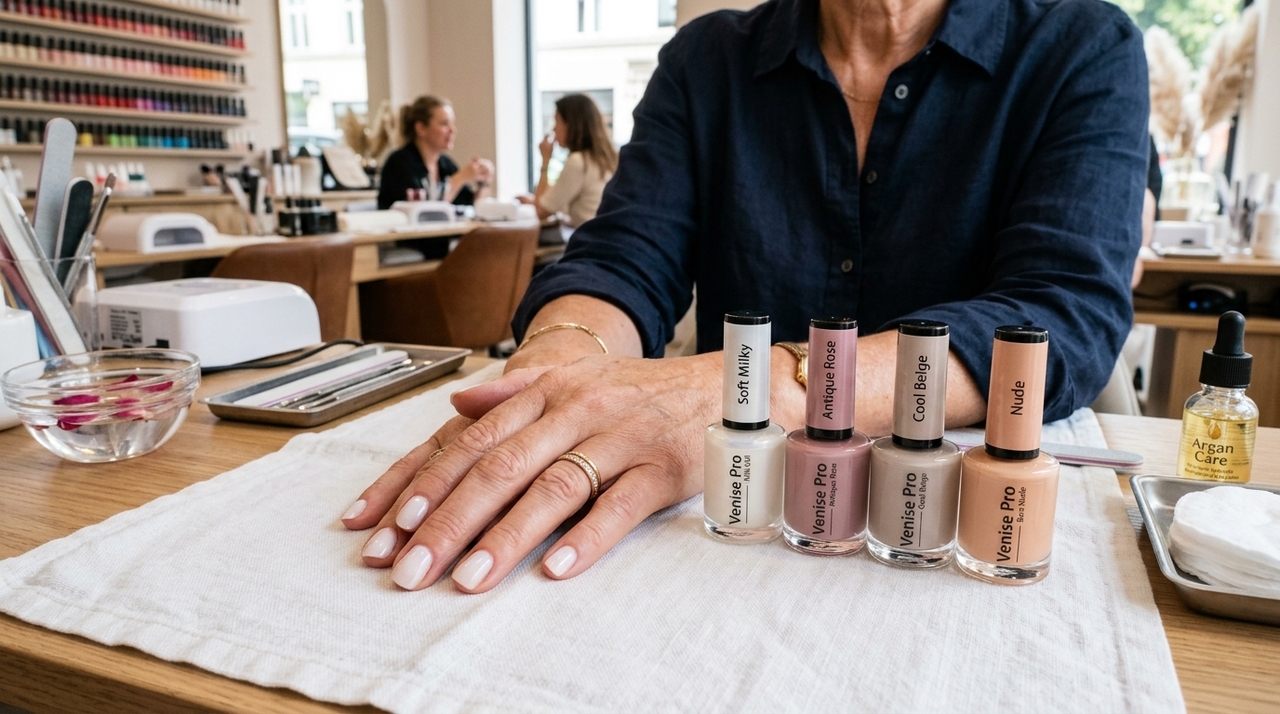 O esmalte para mãos maduras é escolhido pensando não apenas na beleza das unhas, mas também na harmonia entre cor, pele e textura das mãos.