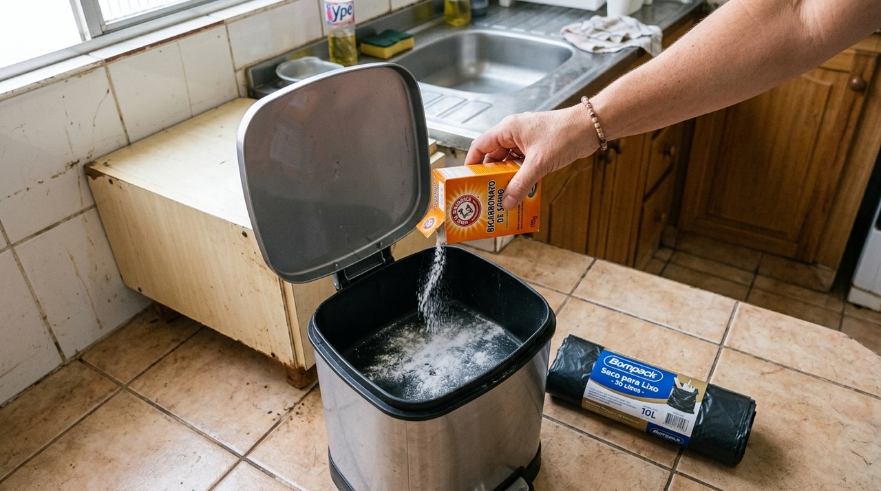 Coloque no fundo da lixeira antes de colocar o saco de lixo: em poucos minutos, o cheiro ruim Depois de retirar o saco cheio, limpe qualquer sujeira visível no fundo da lixeira e espere secar.