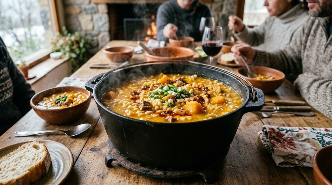 A abóbora é uma das grandes responsáveis pela aparência e pela consistência do locro.