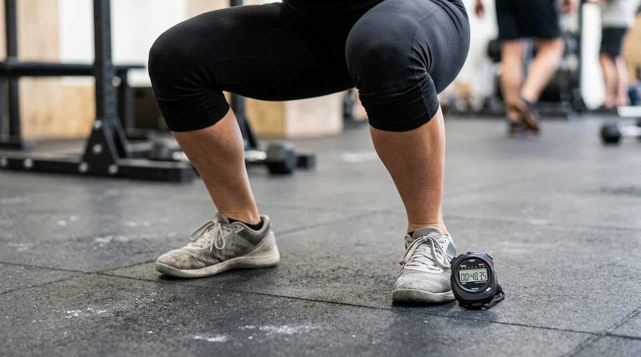 Por quantos segundos deve durar o agachamento isométrico para fortalecer adequadamente as pernas, os joelhos e o quadril? Quanto maior o tempo de permanência na posição correta, maior o desafio muscular.