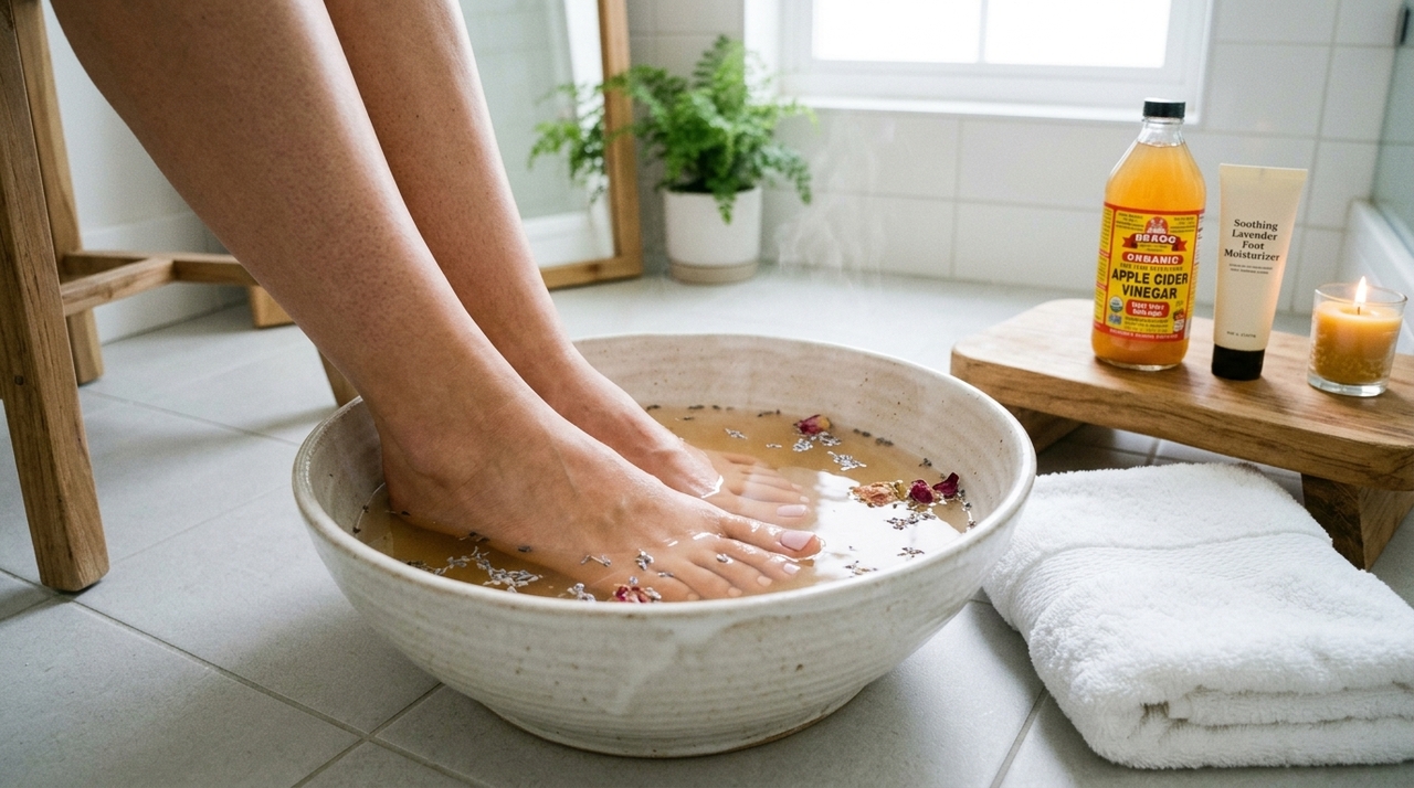 Como limpar e cuidar dos pés com vinagre de maçã: com que frequência é recomendado fazer isso? O vinagre de maçã possui acidez natural, característica que ajuda a amaciar regiões ressecadas e endurecidas dos pés.