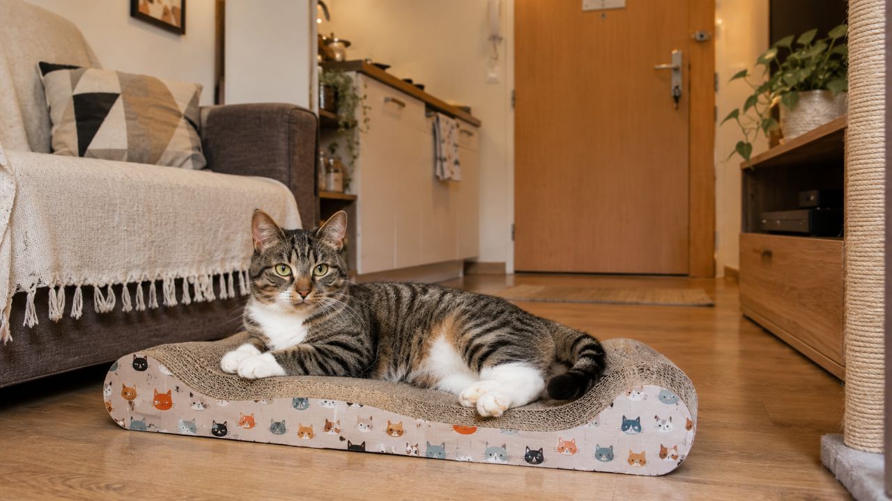 Escolha o arranhador ideal observando o comportamento do gato para proteger os móveis.