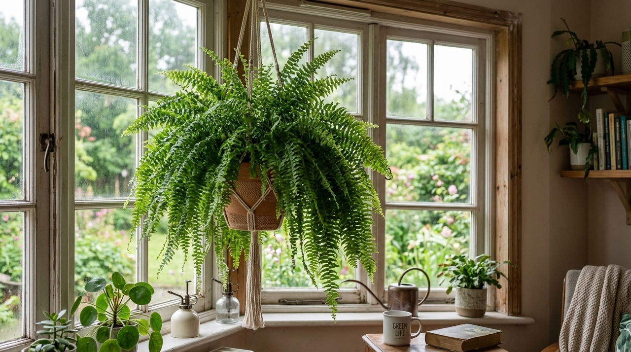 Nessa parte da casa, você deve plantar a samambaia de forma que ela fique repleta de folhas verdes e exuberantes O primeiro passo é mudar a planta para um ambiente mais úmido e iluminado de forma indireta.