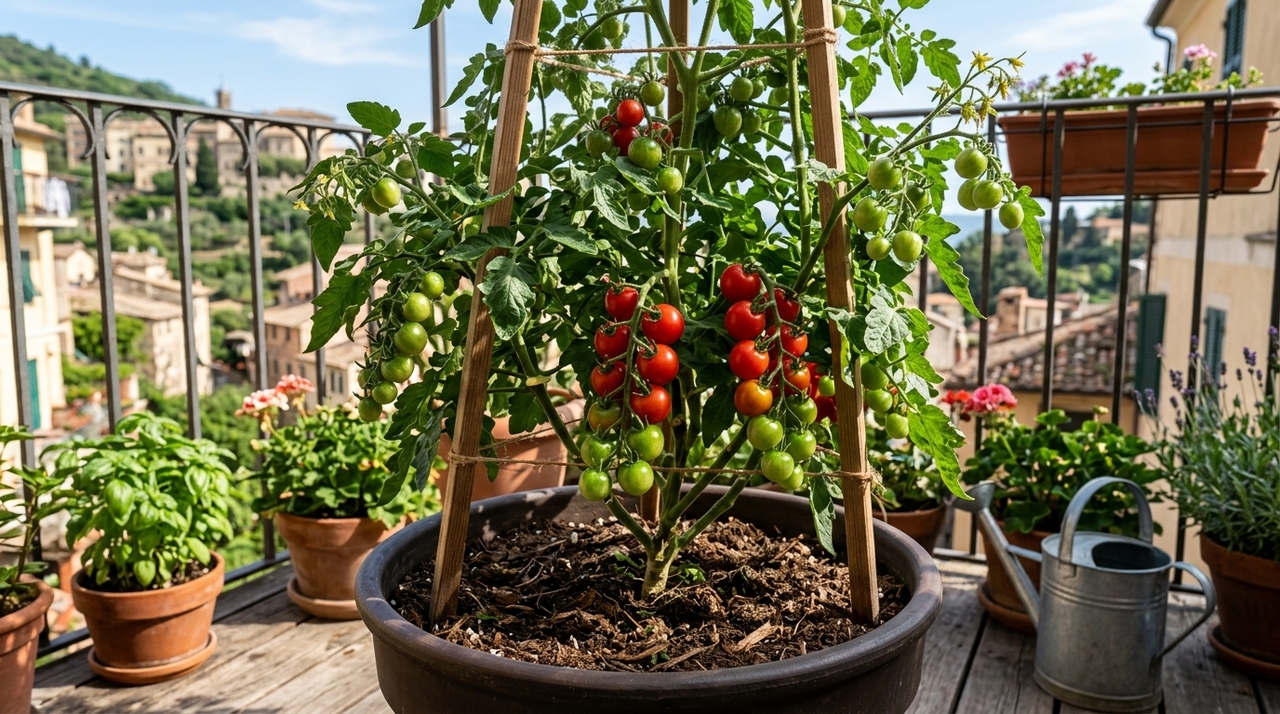 Terra, adubo e paciência: o segredo para o cultivo bem-sucedido de tomates em vaso O tamanho do vaso muda conforme o porte da variedade.