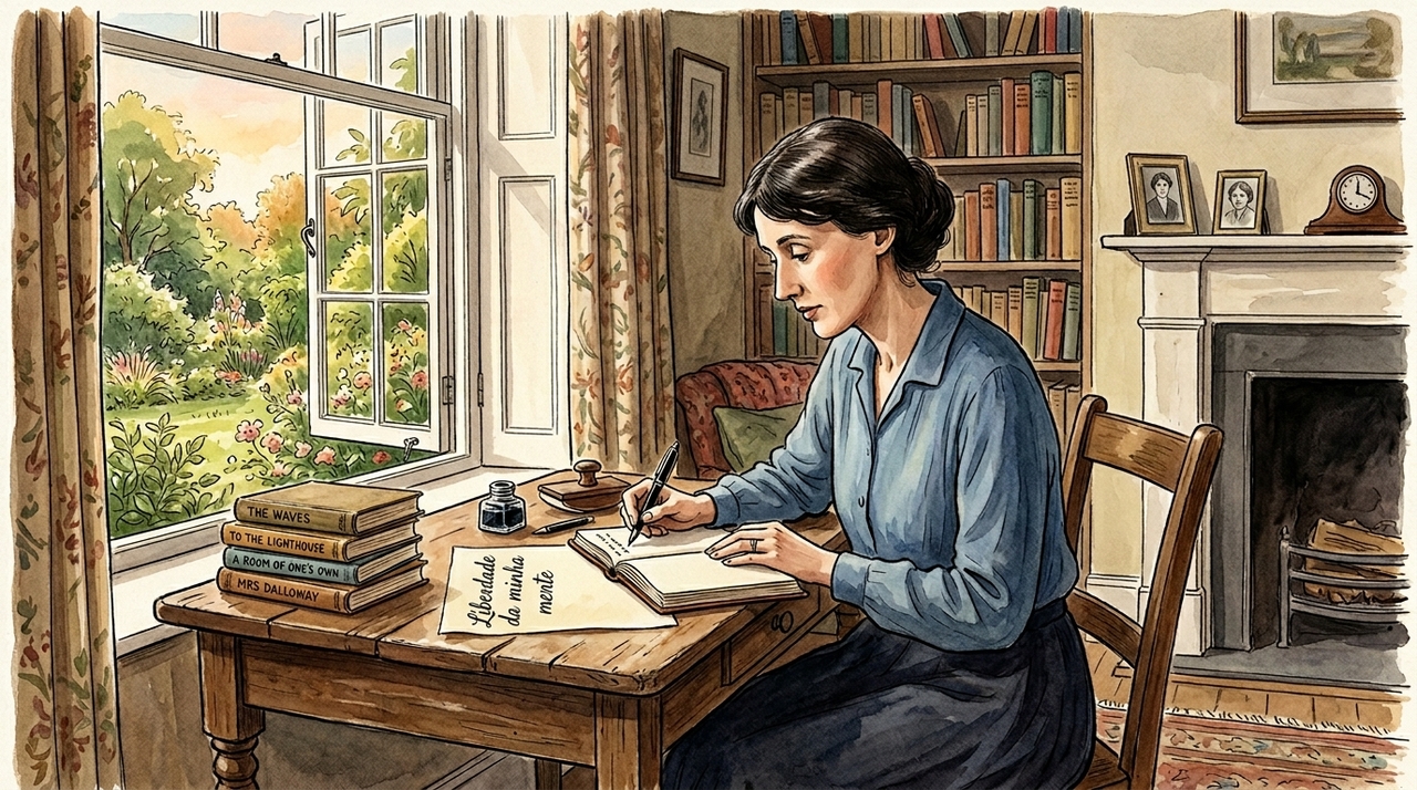 Em Um teto todo seu, publicado em 1929, Virginia Woolf defende que uma mulher precisa de independência material e espaço próprio para escrever