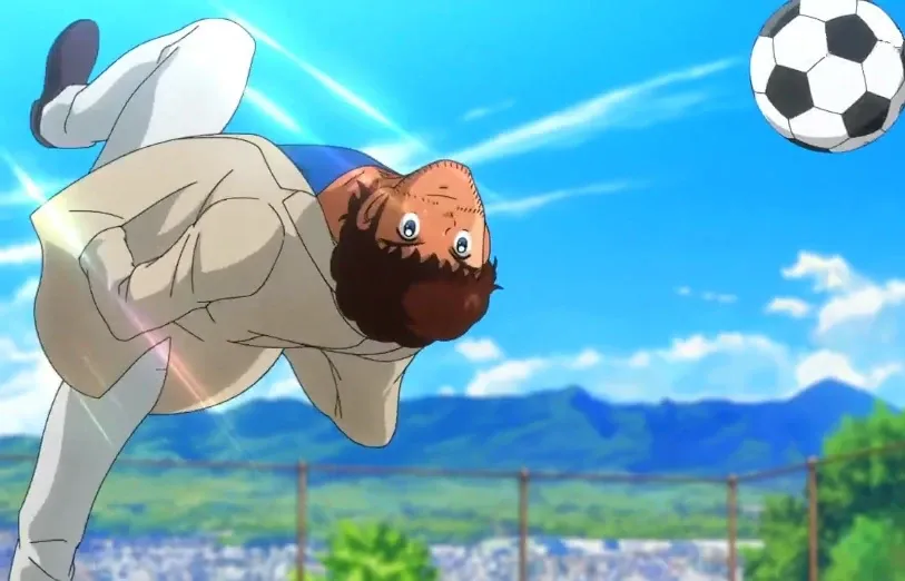 Roberto Hongo jogando em cena de Captain Tsubasa