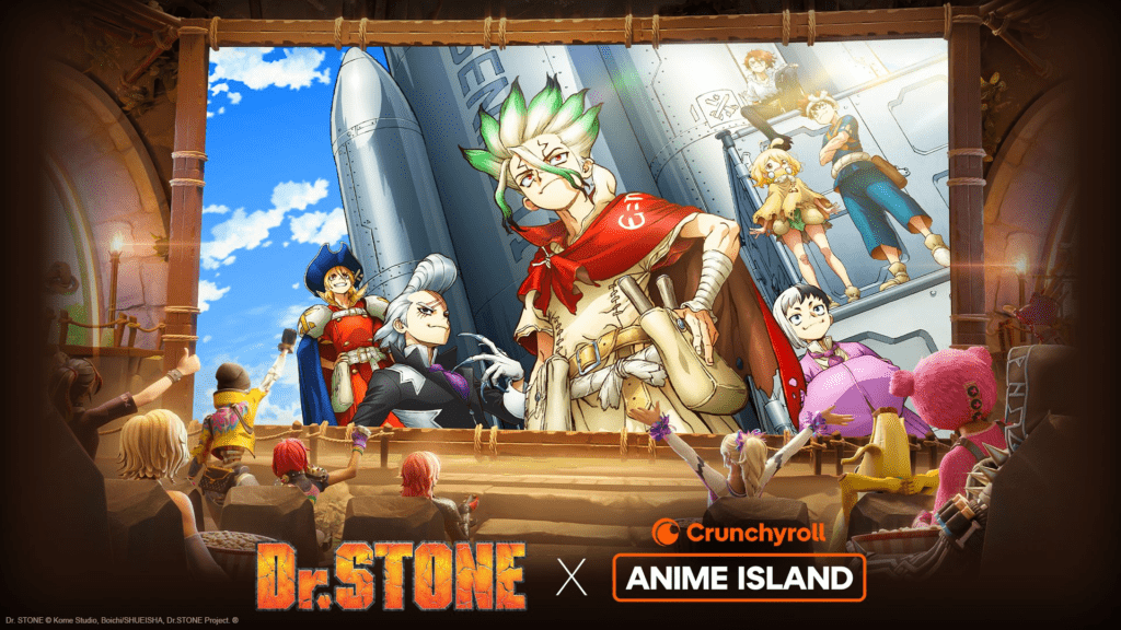 Crunchyroll anuncia colaboração entre Dr. Stone e Fortnite Dr. Stone na Ilha de Animes na Crunchyroll no Fortnite