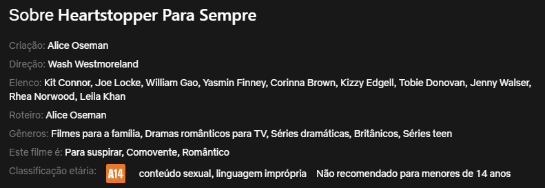 20260619 Classificacao Indicativa De Heartstopper Para Sempre
