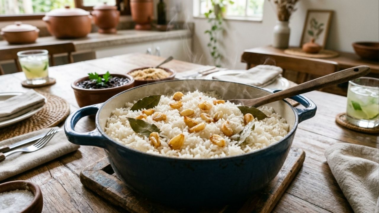 Juanjo López, chef: “O arroz branco não é feito com água, mas com 3 dentes de alho, 2 folhas de louro e um caldo” O segredo começa antes do cozimento.