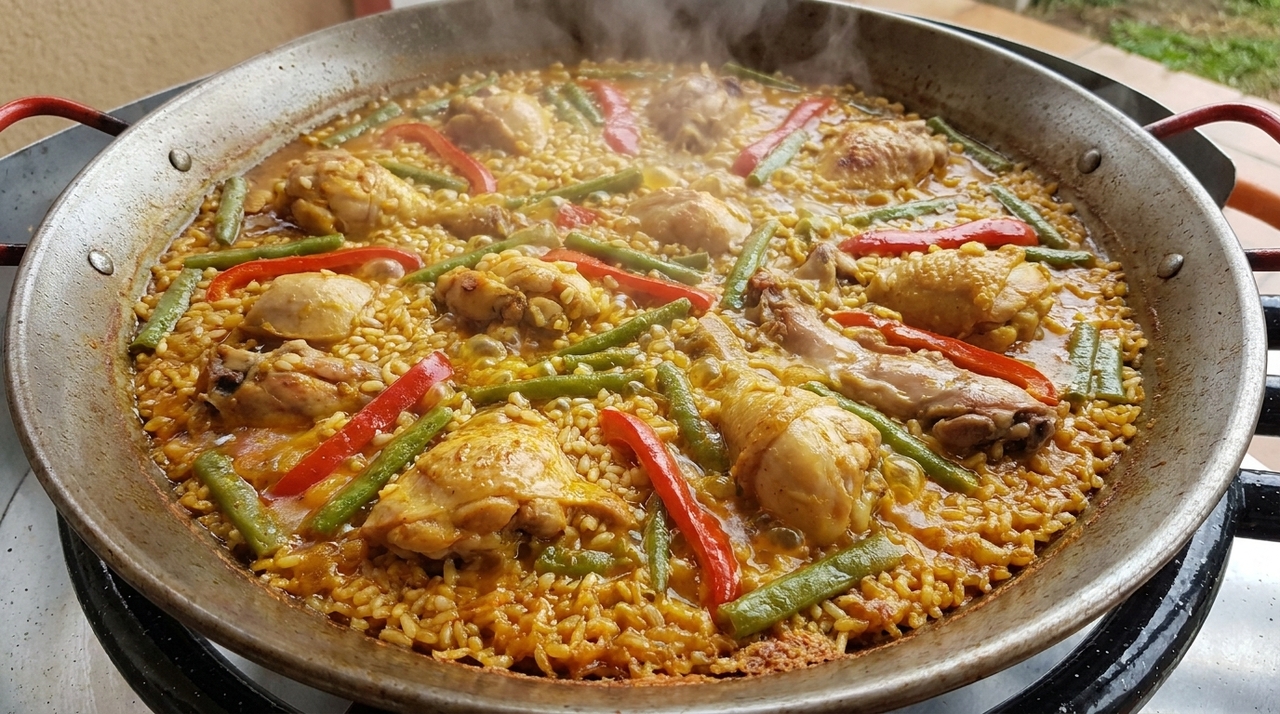 O caldo carrega boa parte do sabor da paella.