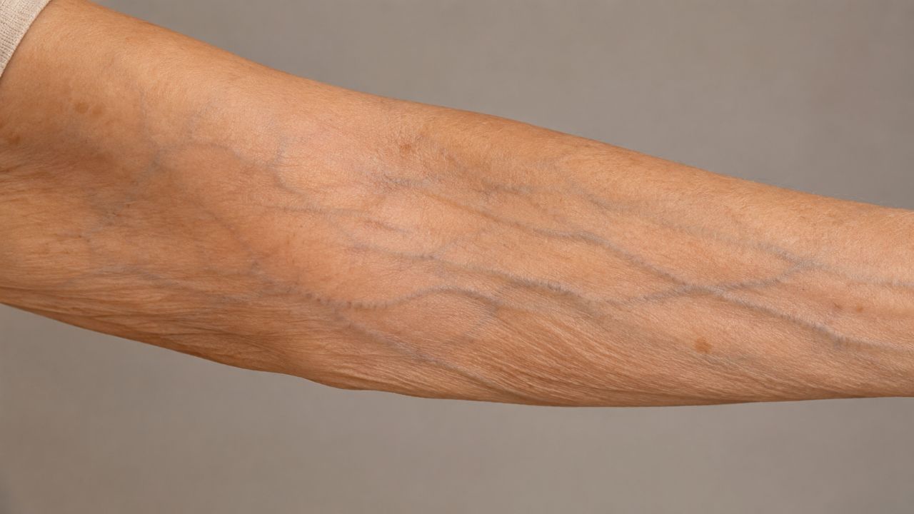 4 razões pelas quais as veias ficam mais visíveis com a idade Com o tempo, veias perdem elasticidade e dilatam, tornando-se mais visíveis e dilatadas sob a pele.