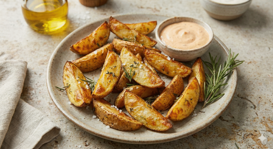 Conheça o truque que deixa batatas na air fryer absurdamente crocantes Batatas com uma crosta crocante