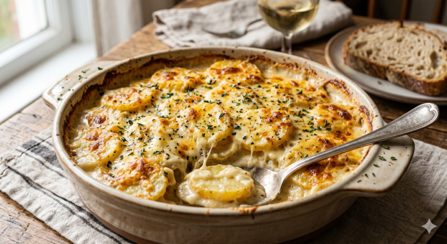 Esta batata gratinada super cremosa vai te viciar