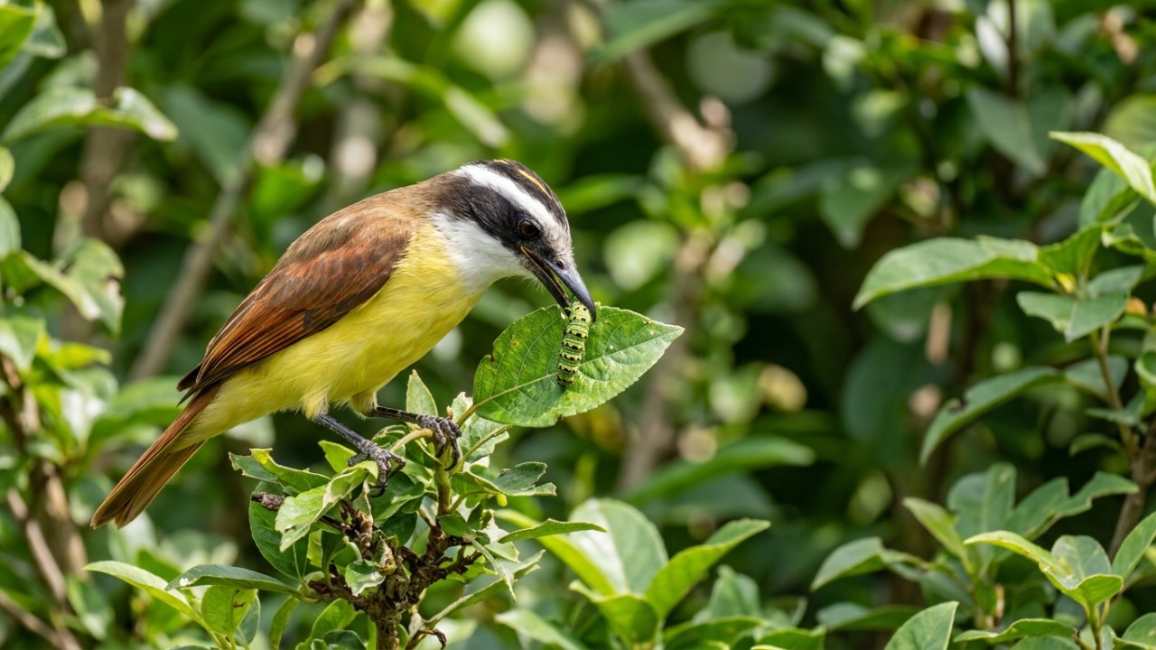 A presença do bem-te-vi nos quintais ajuda a manter o equilíbrio do ecossistema local. – Imagem gerada por IA