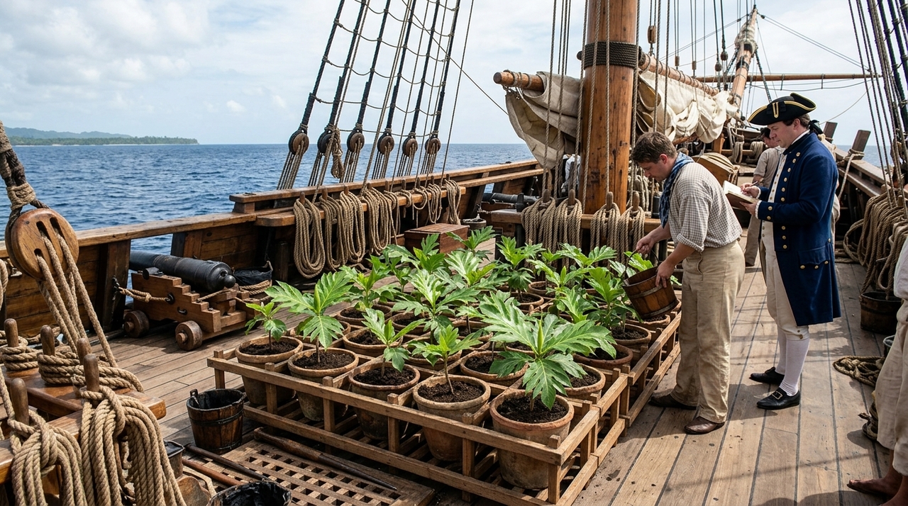 O HMS Bounty deixou a Inglaterra no fim de 1787 sob o comando de William Bligh.