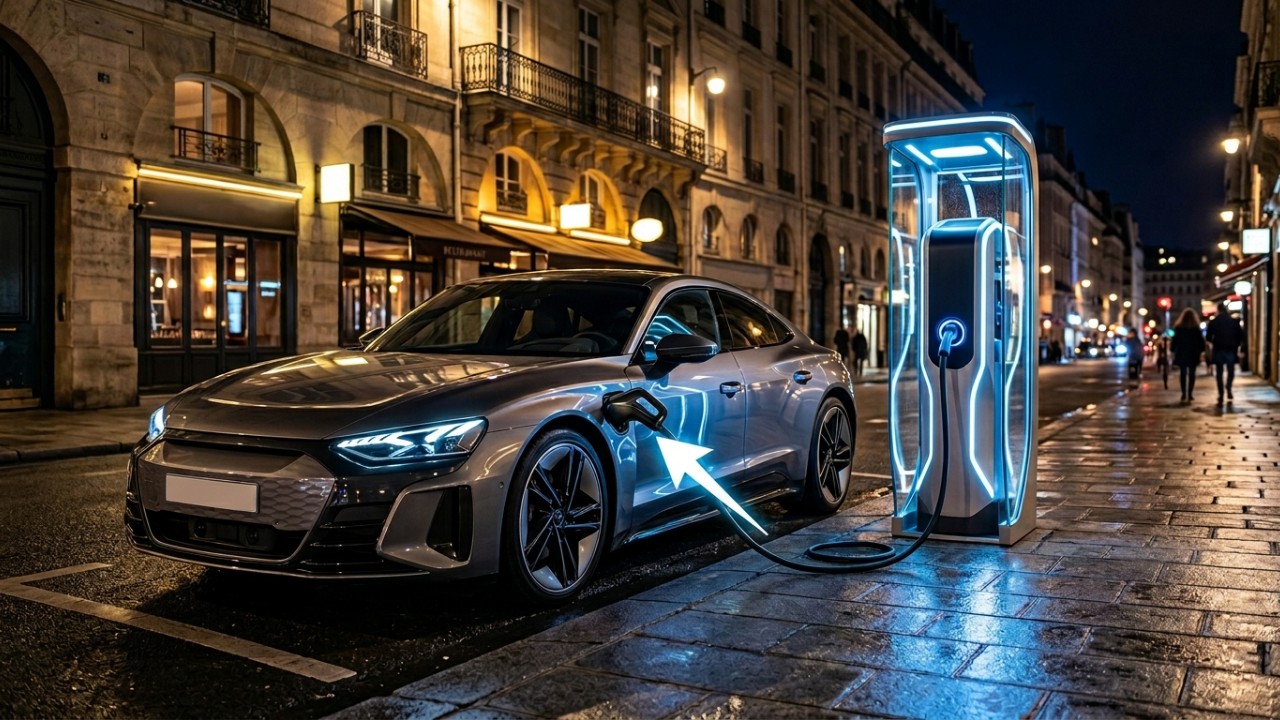 A tecnologia Flash Charging visa reduzir o tempo de espera dos motoristas europeus em estações de recarga. – Imagem gerada por IA