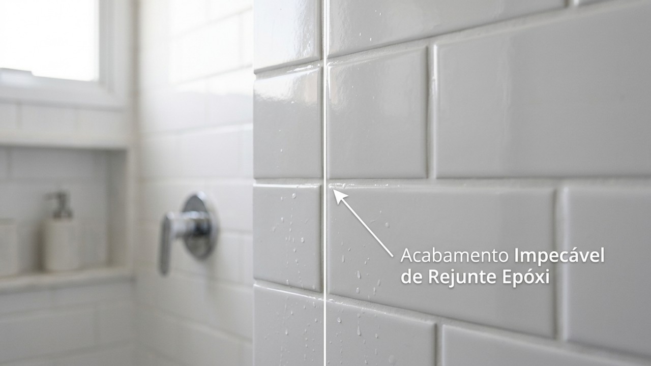 O rejunte epóxi superfácil impede a aderência de sujeiras complexas e facilita a manutenção diária do seu revestimento. – Imagem gerada por IA